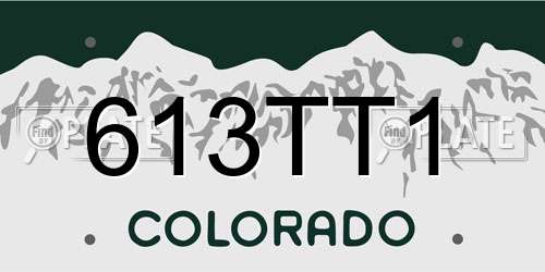 613TT1 Colorado License Plate