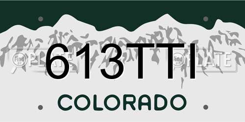 613TTI Colorado License Plate