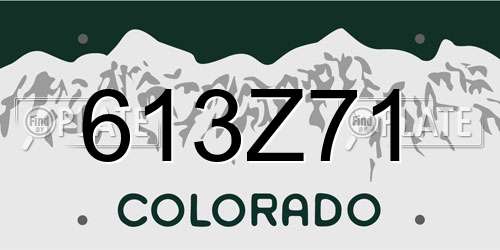 613Z71 Colorado License Plate