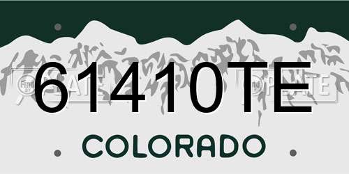 61410TE Colorado License Plate
