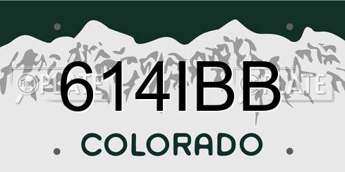 614IBB Colorado License Plate