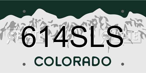 614SLS Colorado License Plate
