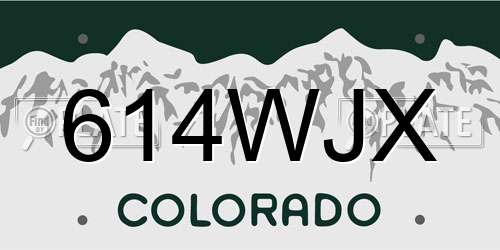 614WJX Colorado License Plate
