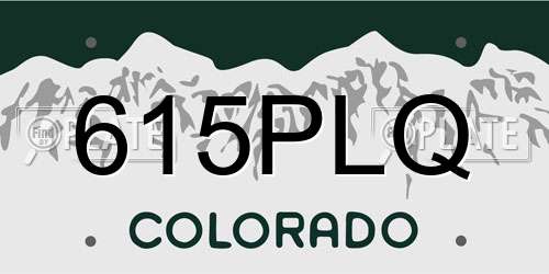 615PLQ Colorado License Plate