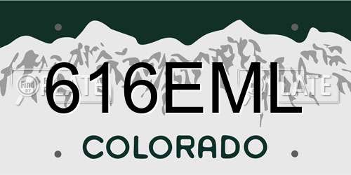 616EML Colorado License Plate