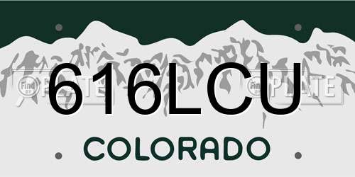 616LCU Colorado License Plate