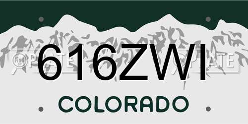 616ZWI Colorado License Plate