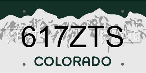 617ZTS Colorado License Plate