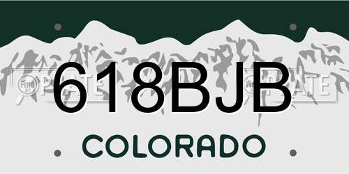 618BJB Colorado License Plate