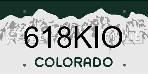 618KIO Colorado License Plate