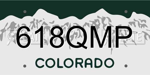 618QMP Colorado License Plate