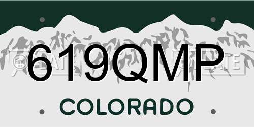 619QMP Colorado License Plate