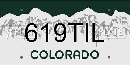 619TIL Colorado License Plate