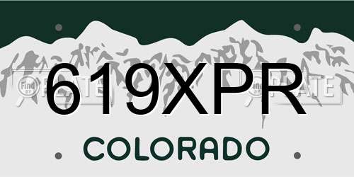 619XPR Colorado License Plate