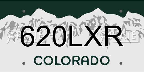 620LXR Colorado License Plate