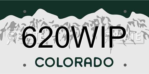 620WIP Colorado License Plate