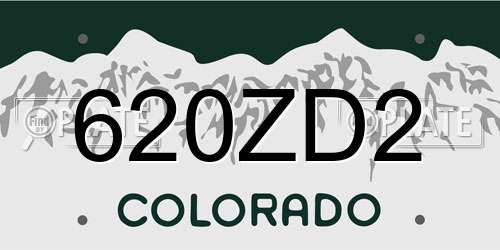 620ZD2 Colorado License Plate