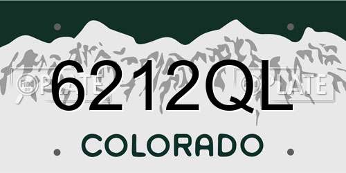 6212QL Colorado License Plate