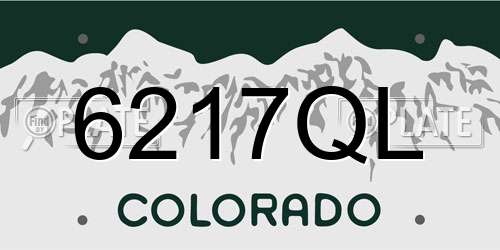 6217QL Colorado License Plate