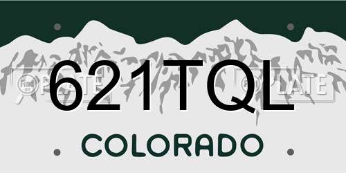 621TQL Colorado License Plate