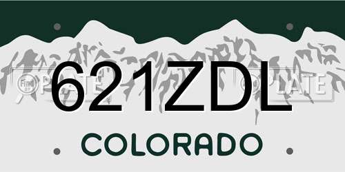 621ZDL Colorado License Plate