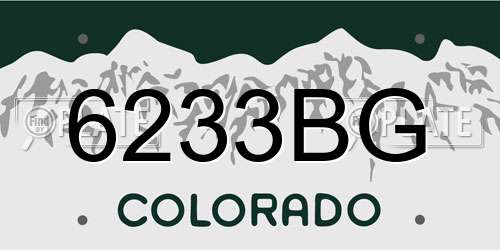 6233BG Colorado License Plate
