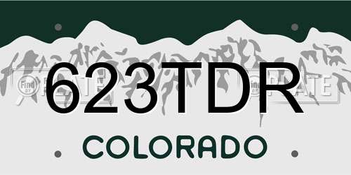 623TDR Colorado License Plate