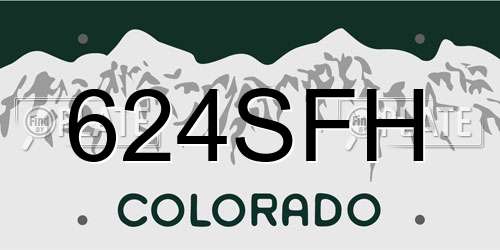 624SFH Colorado License Plate