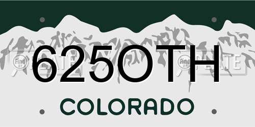 625OTH Colorado License Plate