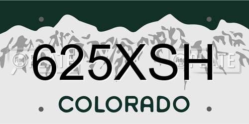 625XSH Colorado License Plate