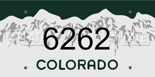 6262 Colorado License Plate