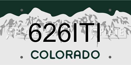 626ITI Colorado License Plate