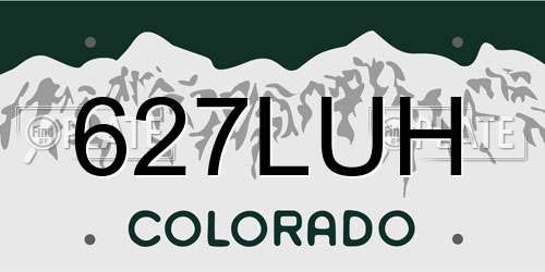 627LUH Colorado License Plate