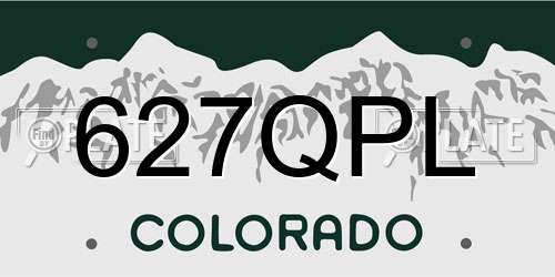 627QPL Colorado License Plate