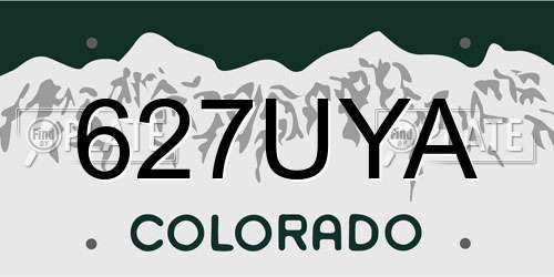 627UYA Colorado License Plate