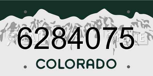6284075 Colorado License Plate
