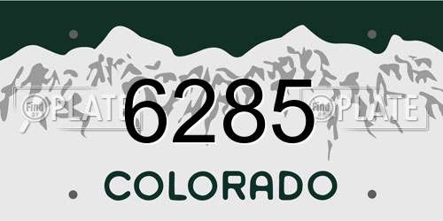 6285 Colorado License Plate
