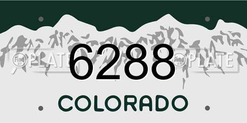 6288 Colorado License Plate