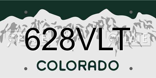 628VLT Colorado License Plate