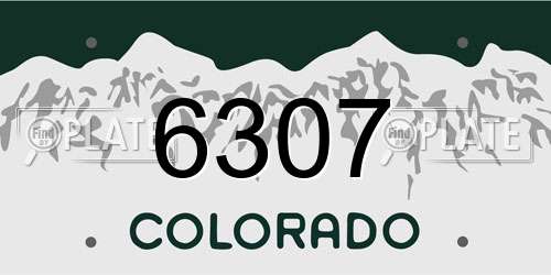 6307 Colorado License Plate