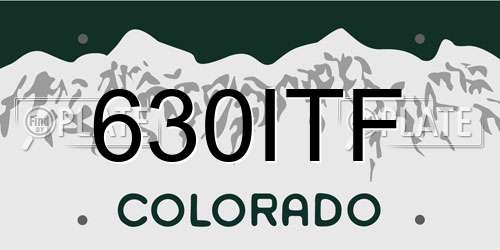 630ITF Colorado License Plate