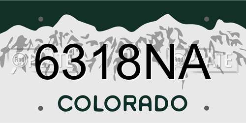 6318NA Colorado License Plate