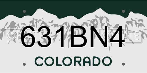 631BN4 Colorado License Plate