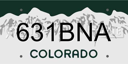 631BNA Colorado License Plate