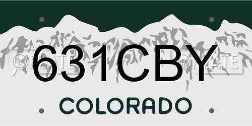 631CBY Colorado License Plate