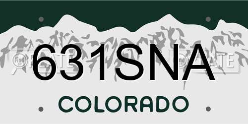 631SNA Colorado License Plate