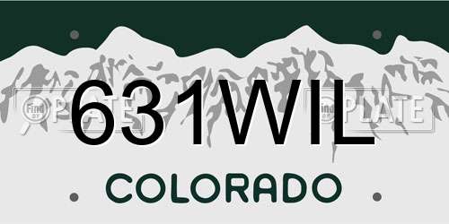 631WIL Colorado License Plate