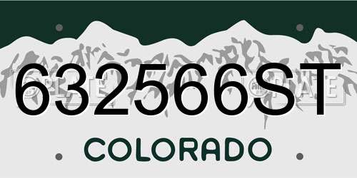 632566ST Colorado License Plate