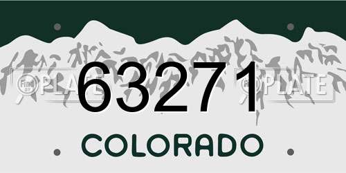 63271 Colorado License Plate