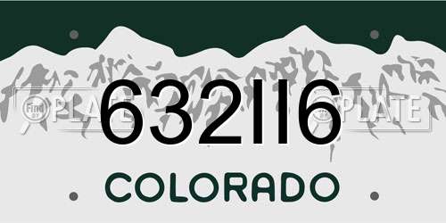 632II6 Colorado License Plate